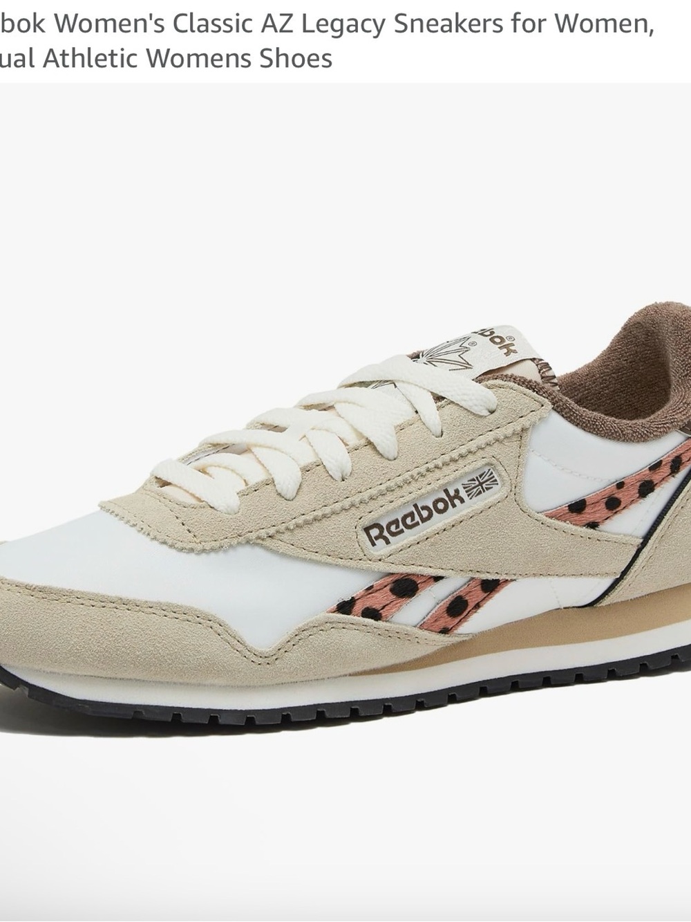 Reebok Women's Sneakers in Cream, White & Tan Spots